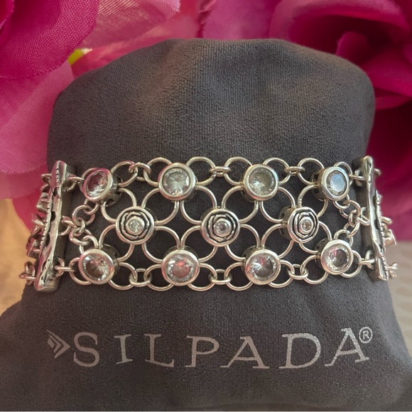 Silpada Cubic Zirconia Sterling Silver ‘CAVALIER’ Bracelet B2711 - Picture 4 of 17